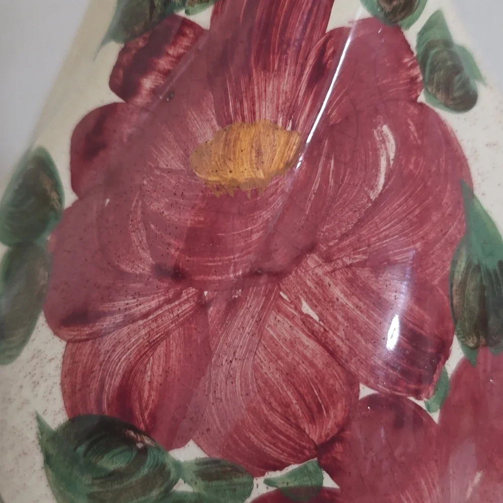 Vintage Clinchfield Pottery  Large Floral Ceramic Vase